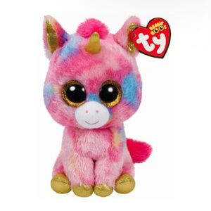 Fantasia Sparkling Glittered Gold Beanie Boo TY New with tags